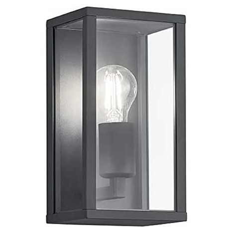 GARONNE APPLIQUE DA ESTERNO RETTANGOLAREIN FUSIONE COLORE ANTRACITE L. 14CM X H. 26,5CM 1 LUCE ATTACCO E14