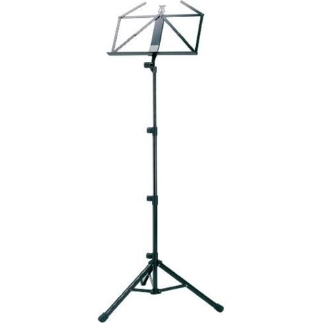 K&M 10810 Atril negro XXL - base de metal, estable, altura ajustable de 72 a 152 cm, soporte grande para partituras musicales