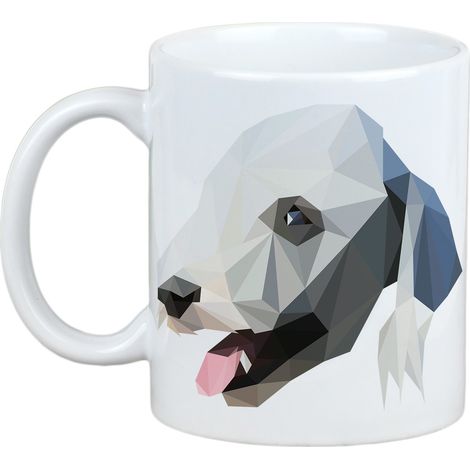 Tazza con foto e scritta "Bedlington Terrier, Rothbury Terrier" e immagine di un cane geometrico - Art-Dog (1/5)