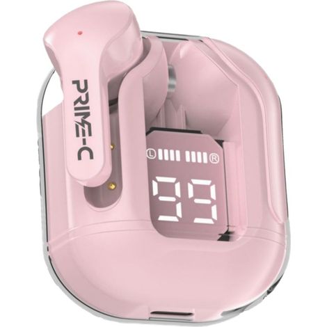 Fones de ouvido Bluetooth - Indicador LED de bateria / 4 horas de duração da bateria - Rosa.