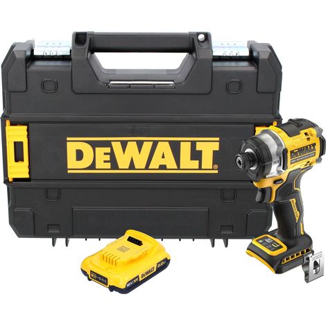 Avvitatore a impulsi a batteria DeWalt DCF 860 NT 18 V 282 Nm 1/4" brushless + 1x batteria ricaricabile 2,0 Ah + TSTAK - senza caricabatterie