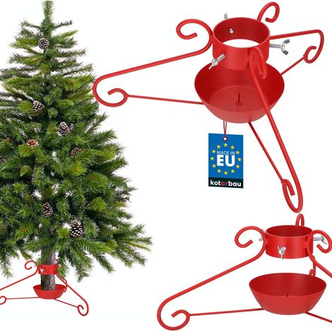 Support de sapin de Noël en métal KOTARBAU® avec réservoir d'eau, emballé, décoratif, rouge, 52 x 23 cm