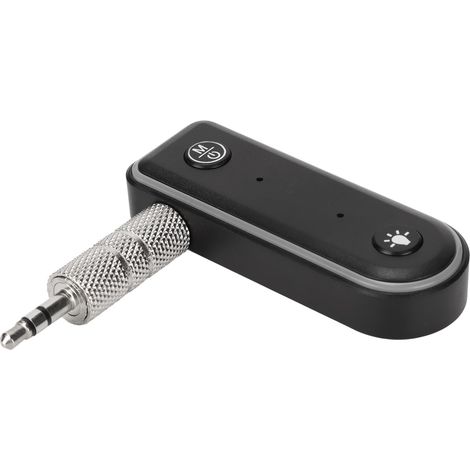 Adaptateur audio pour autoradio avec émetteur-récepteur FM Bluetooth sans fil, éclairage d'ambiance, appels mains libres et chargement USB Q3 (1/5)