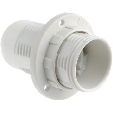 Portalampada isolante E14 con filettatura esterna, bianco OTE14-01/0
