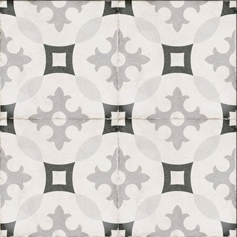 Aelle - Carrelage sol / mur effet ciment motif gris 20x20 cm ART NOUVEAU KARLSPLATZ GREY - Vendu par boîte de 1 m² (1/4)