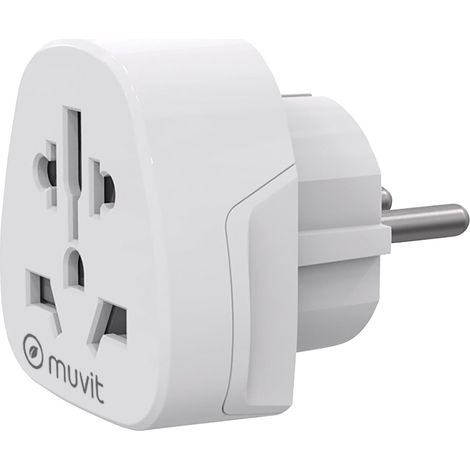 Enchufe Universal Muvit For Change MCADP0007/ 1 Toma de Corriente/ Blanco (1/5)