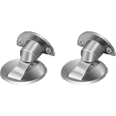 Butée de porte magnétique, butée de porte magnétique invisible en acier inoxydable, butée de porte magnétique très résistante avec butée de porte autocollante 3M pour maintenir la porte ouverte(2PES) (1/5)