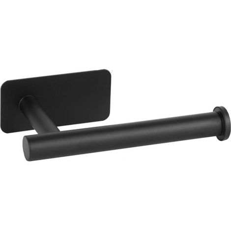 Support Papier Toilette Mural, 304 Acier Inoxydable Porte Rouleau Toilette, sans perçage Porte-Papier hygiénique Autocollant, Noir (1/5)
