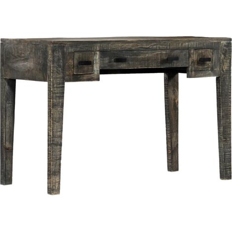 Bureau 3 tiroirs manguier massif noir Pinkie (1/5)