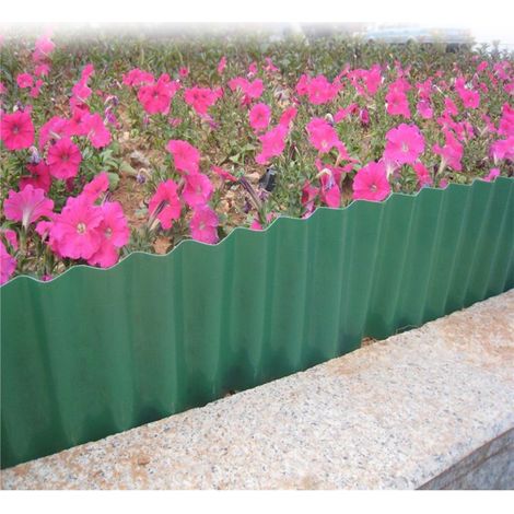 Clôture de Jardin Recyclable en Plastique PP, Bordure Décorative Éco-friendly pour Cour, Terrasse et Pelouse, Longueur 9m x Hauteur 15cm, Bordure Anti-Intrusion pour Chiens et Piscines (1/3)