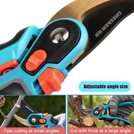 Sécateur - Lame Acier SK5 215 mm - Coupe Bois JusquÀ 35 mm - Pour Taille Arbustes Roses Vignes - 1 Pièce (1/5)
