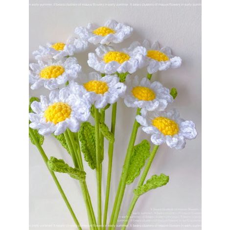 12 handgefertigte, gestrickte Kunstblumen aus Acryl und Wolle, Geburtstags- oder Jahrestagsgeschenk für Mutter oder Freundin, Dekoration für Zuhause (1/5)