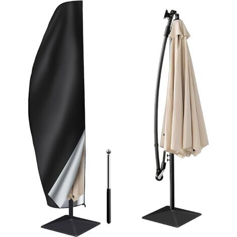Housse de Protection pour Parasol de Jardin 2m à 4m, Robuste Tissu Oxford 210D Anti-UV, Anti-Vent, Étanche, PE Parasol Couverture de Parasol Ø 200 cm Ø 300cm Ø400 cm (265 x 40 x 70 cm) (1/5)