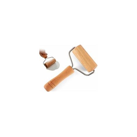 Mattarello - Mattarello a T - Mattarello in legno di faggio, adatto per torte, pasticcini, pizze, biscotti in pasta di zucchero (19 x 10 cm) - Crezuo