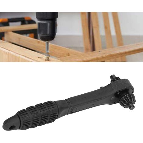 Llave de mandril multifuncional 2 en 1 de liberación rápida, fabricada en acero al carbono negro, para mandriles de taladro eléctrico universales. (1/5)
