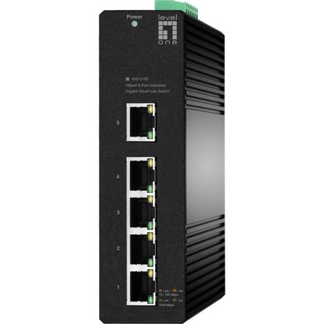 LevelOne IGS-2105 Hilbert Conmutador Lite Inteligente Gigabit Industrial de 5 Puertos (1/4)