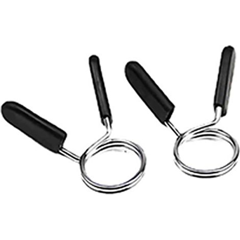 Quatre clips à ressort pour barre d'haltères, diamètre du fil de 3,2 mm, clips à deux spires pour barre d'haltères, adaptés à l'haltérophilie, diamètre de 25 mm. (1/5)