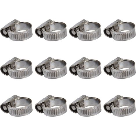 Collier de serrage à vis sans fin 30 pièces, inox 304, ajustable 11-20mm, pour tuyaux carburant et tubes, style allemand, étau de fixation robuste. (1/5)