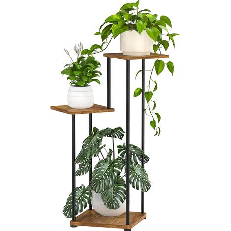Support Plantes Intérieur à 3 Niveaux, Étagère Plante En Métal Présentoir d'angle pour pots de fleurs, Porte Plante Intérieur Pour Plusieurs Plantes, Porte Plante Extérieurr (1/5)