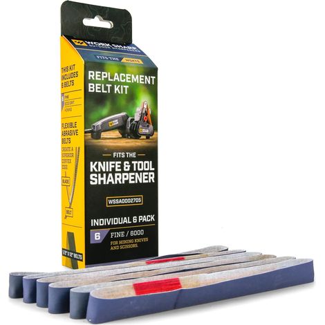 Kit di cinghie a grana fine WORK SHARP – WSSA0002705 Kit di cinghie per affilatrice di coltelli e utensili – Abrasivi di alta qualità in carburo di silicio per attività di affilatura di coltelli (1/4)