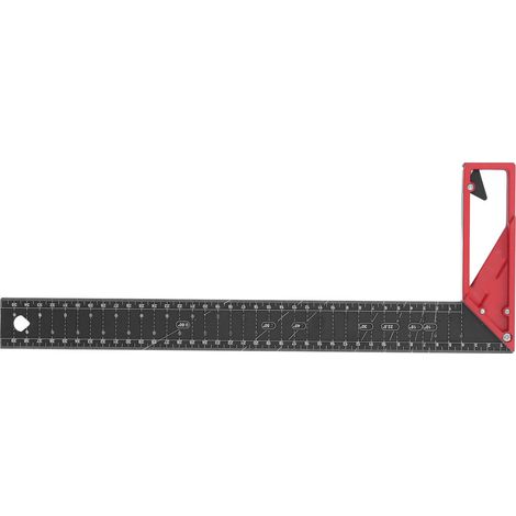 Équerre menuiserie multi-angle professionnelle en aluminium L règle de traçage pour charpentier 40 cm / 15,7 pouces (1/5)