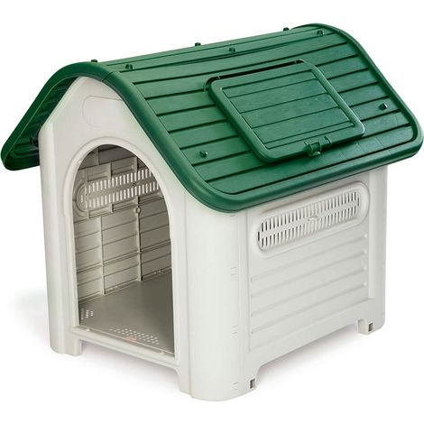 Niche pour Chien Moyen Gardiun Dakota 87x72x75 cm Fabriquée en Résine Couleur Beige/Vert