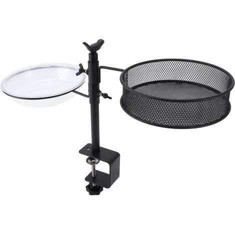 Baignoire oiseau sur rambarde acier carbonne plateau grille amovible fixation reglable terrasse balcon jardin 9 pieces (1/5)