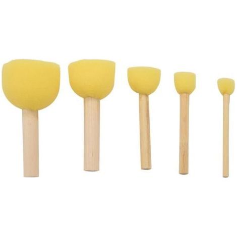 HONORNIC – Packung mit 30 runden Schaumstoffschwämmen, Malerpinsel-Set, Vorteilspackung mit Schablonierpinseln – 5 verschiedene Größen (1/5)