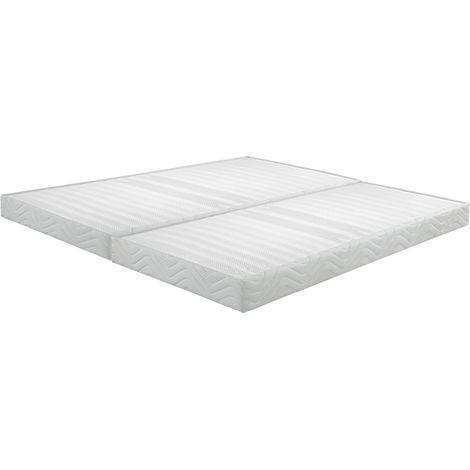 Sommier tapissier 80+80x200 Omega blanc 18 lattes (1/4)