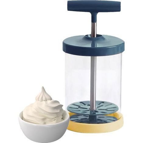 Manueller Sahneaufschäumer für frische Schlagsahne, Desserts und Kaffee, Küchenutensil aus Kunststoff oder Edelstahl für cremige Ergebnisse ohne Öl (1/5)