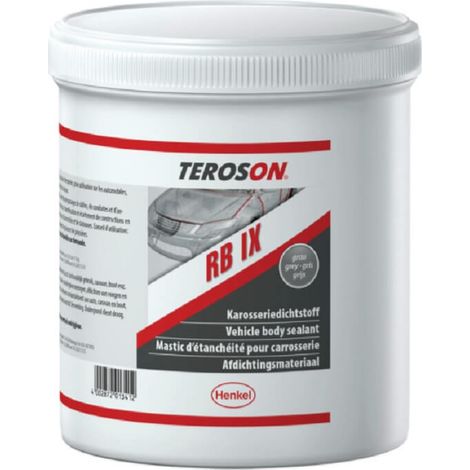 Masilla de butilo plástica gris Teroson RB IX de 1 kg para sellar, rellenar huecos y grietas, ligeramente viscosa, fácil de usar, resistente al agua y al envejecimiento, autovulcanizante. (1/3)