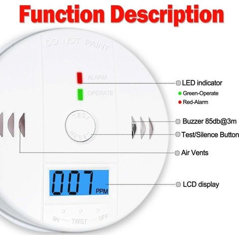 Largeight Rauch- und Kohlenmonoxidmelder, 85 dB akustischer Alarm, elektrochemischer und fotoelektrischer Sensor, Betrieb mit 3 AA-Batterien (1/4)