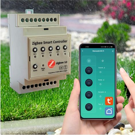 Controlador de riego Zigbee de 5 estaciones y 24 VCA (1/5)