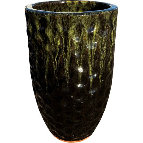 Vaso MEROVEE 23x35cm verde su nero