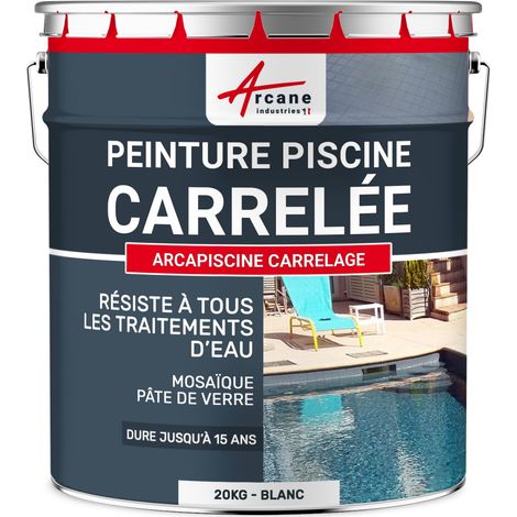 Peinture piscine carrelage - 20 kg (jusqu'à 65m² en 2 couches) Blanc - ARCANE INDUSTRIES