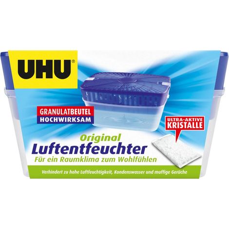 UHU Luftentfeuchter Original, Bekämpft Feuchtigkeit und Schimmel in Wohnräumen, 1000 g (1/4)