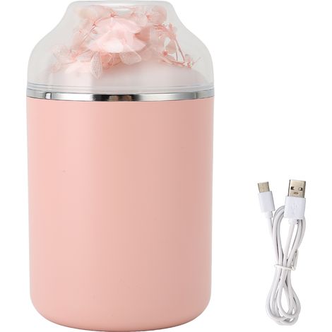 Diffuseur d'huiles essentielles en forme de fleur immortelle, grand volume de brume, silencieux, pour maison, couleur rose sakura, humidificateur décoratif (1/5)