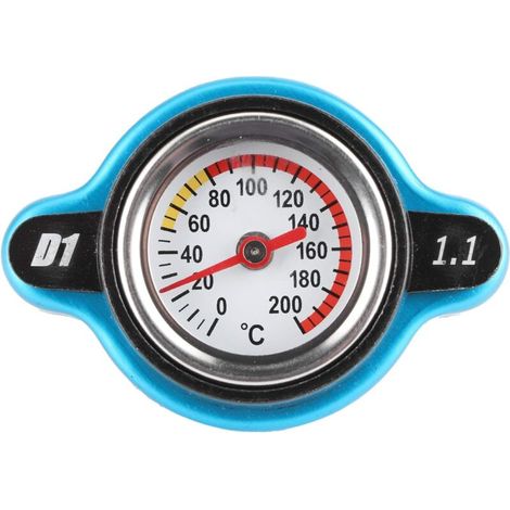 Bouchon de radiateur thermostatique, bouchon de radiateur thermostatique universel, bouchon étanche pour réservoir d'eau avec indicateur de température (grande hauteur 1,1 bar) (1/4)