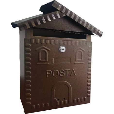 CASSETTA POSTALE 'NARCISO' cm 26x10x h 32 - rame antico