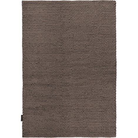 Tapis en Laine Tissé à la Main "Robbie" Taupe 80 x 150 cm (1/2)