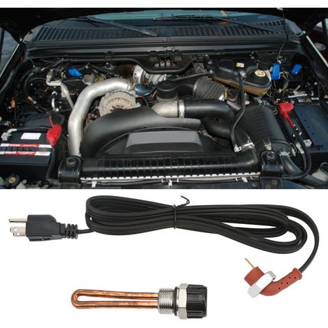 Zylinderblockheizungssatz für Ford Super Duty Dieselmotoren, mit Stromkabel und US-Standardstecker 120V (Teilenummer 3C3Z 6A051-AA). (1/5)