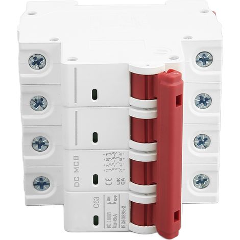 Disjoncteur miniature 4P 63A 1000V DC, interrupteur de protection basse tension, montage sur rail DIN, coupe-circuit modulaire (1/5)