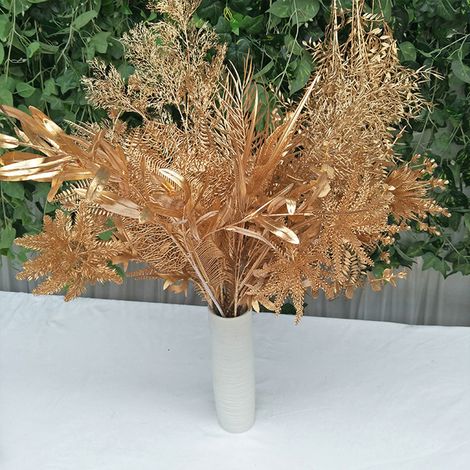 Feuilles tropicales dorées artificielles pour la décoration intérieure (1/3)