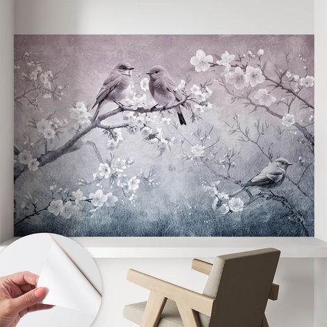 Papier peint adhésif décoratif pour salon chambre et cuisine Facile à poser avec colle Nature subtile 104x70 cm (1/5)