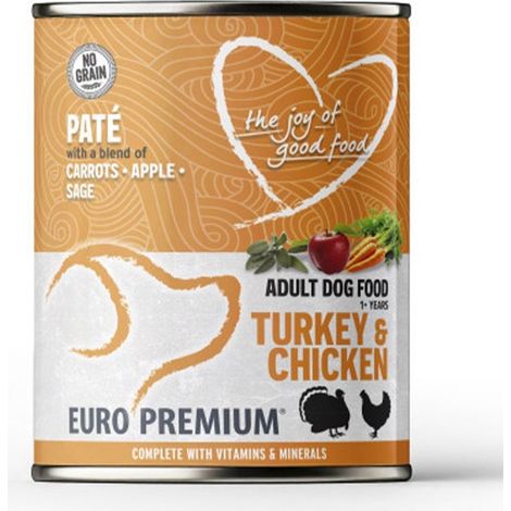 Cibo umido per cani adulti con tacchino e pollo, 400 g.