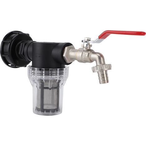 IBC-Tankfilter, Filteranschluss für Ein-Tonnen-Fässer, hochdurchflussfähiger, auslaufsicherer Schlauchadapter für IBC-Tanks, Ein-Tonnen-Fassanschluss mit S60x6- auf G3/4-Innengewindefilter inklusive D (1/5)