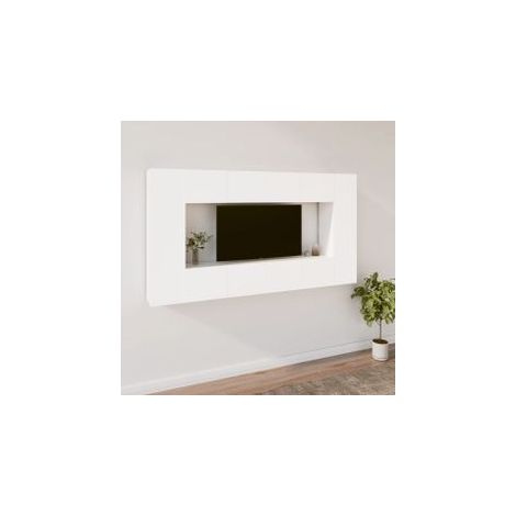 Ensemble de meubles TV 8 pcs Blanc Bois d'ingénierie (1/5)