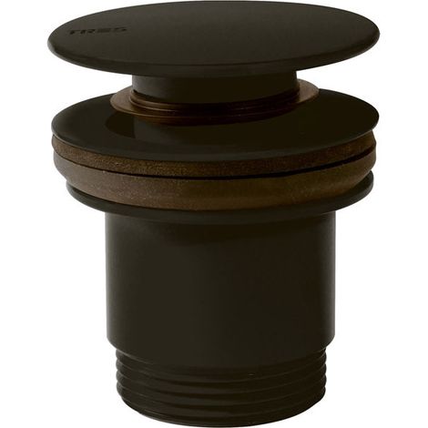TRES 24284010KMB Válvula de Desagüe Click-Clack Simple-Rapid Lavabo con Opción Siempre Abierta Color Negro Bronce - ref: 24284010KMB