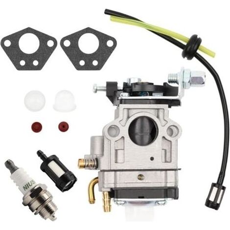 PA Carburateur pour débroussailleuse 52cc 49cc 43cc Carbu Kit avec Joint, Tuyau, Bougie d'allumage et Filtre à Essence.carburateur debroussailleuse Aiperq (1/4)
