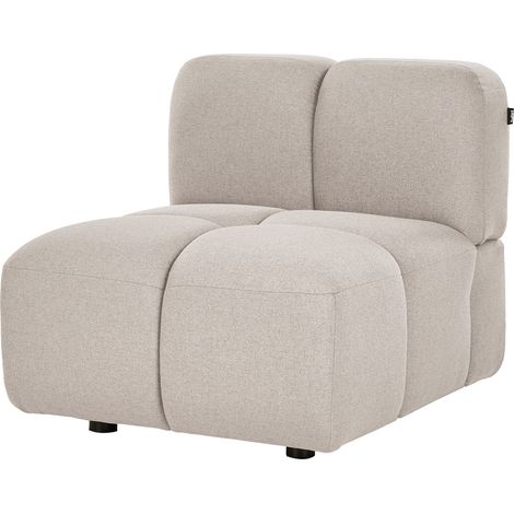 Sillón modular seccional 1 plaza sin reposabrazos tapizado en tela beige Maksaberg (1/5)